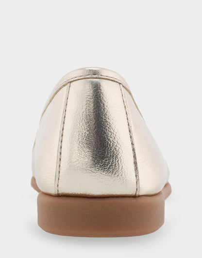 Bia Soft Gold Faux Leather Ornamented Flat | Aerosoles Shoes