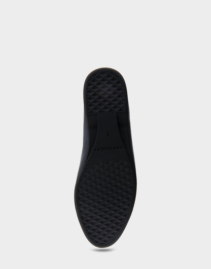 Bia Navy Genuine Leather Ornamented Flat | Aerosoles Shoes