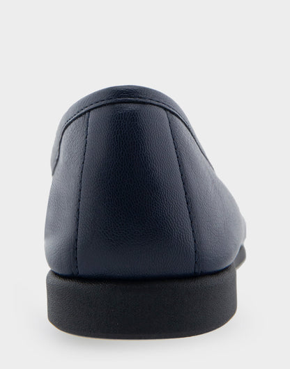Bia Navy Genuine Leather Ornamented Flat | Aerosoles Shoes