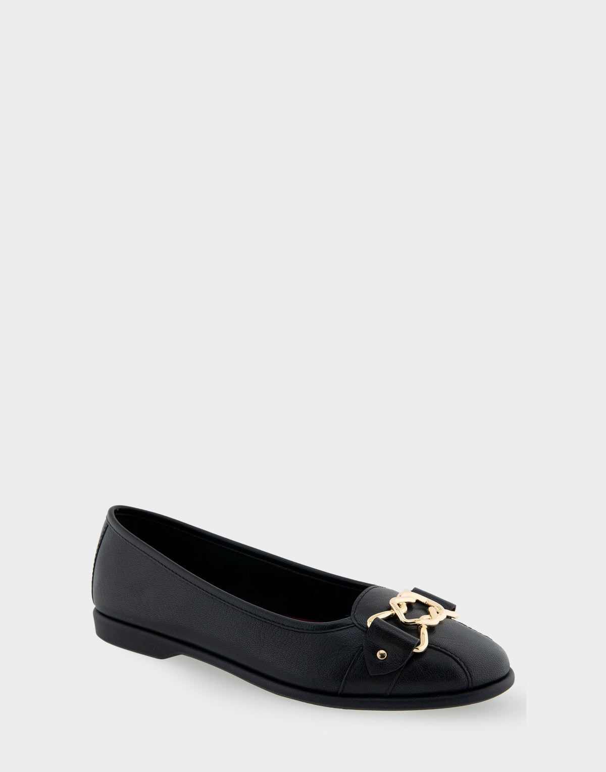 Bia Black Genuine Leather Ornamented Flat | Aerosoles Shoes