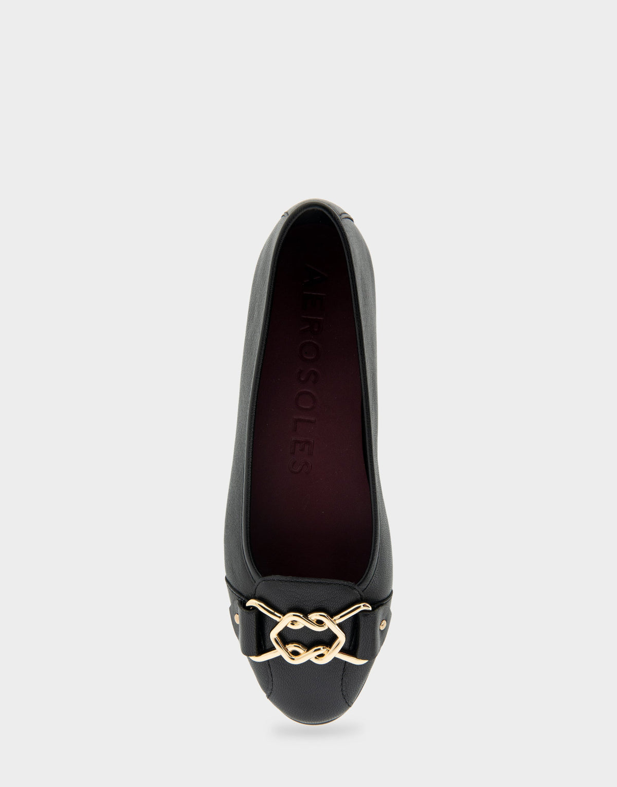 Bia Black Genuine Leather Ornamented Flat | Aerosoles Shoes