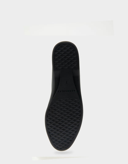 Bia Black Genuine Leather Ornamented Flat | Aerosoles Shoes
