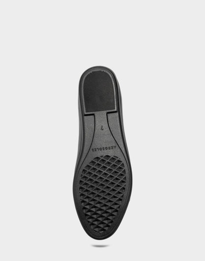 Big Bet Black Faux Leather Ballet Flat with Gold Hardware | Aerosoles Shoes