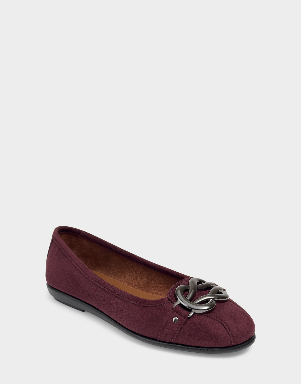 Big Bet Fig Faux Suede Ballet Flat with Gold Hardware | Aerosoles Shoes