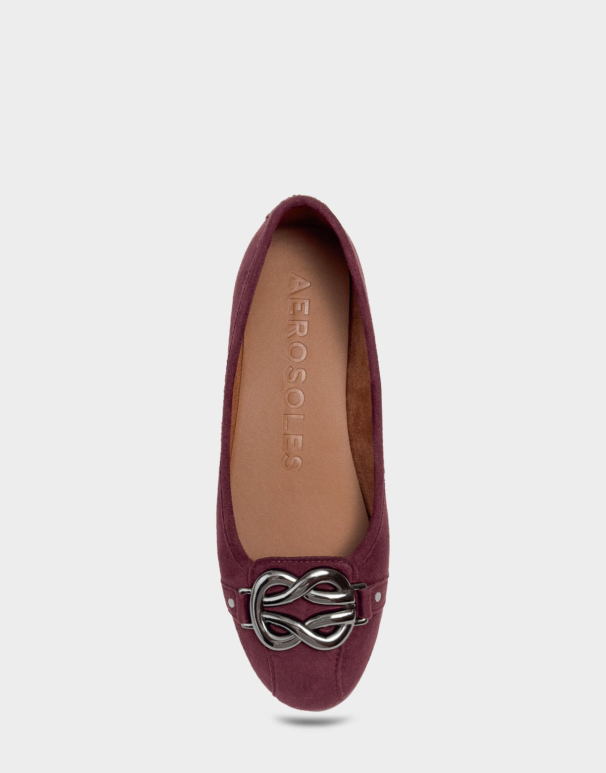 Big Bet Fig Faux Suede Ballet Flat with Gold Hardware | Aerosoles Shoes
