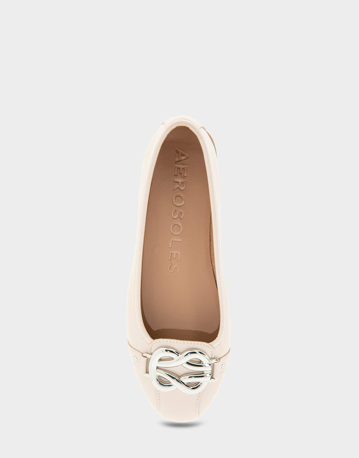 Big Bet Stone Patent Faux Leather Ballet Flat with Gold Hardware | Aerosoles Shoes