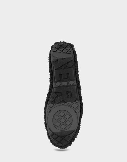 Women's Ballet Flat in Black Faux Shearling | Aerosoles Shoes