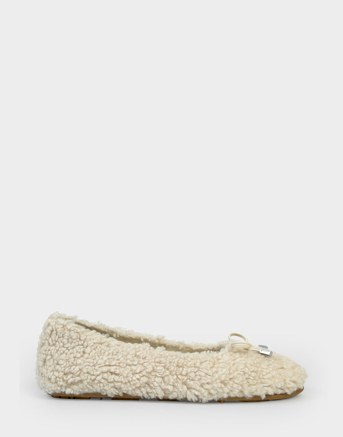 Women's Ballet Flat in Natural Faux Shearling | Aerosoles Shoes