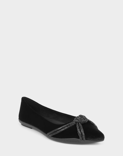 Women's Dress Flat in Black Velvet | Aerosoles Shoes