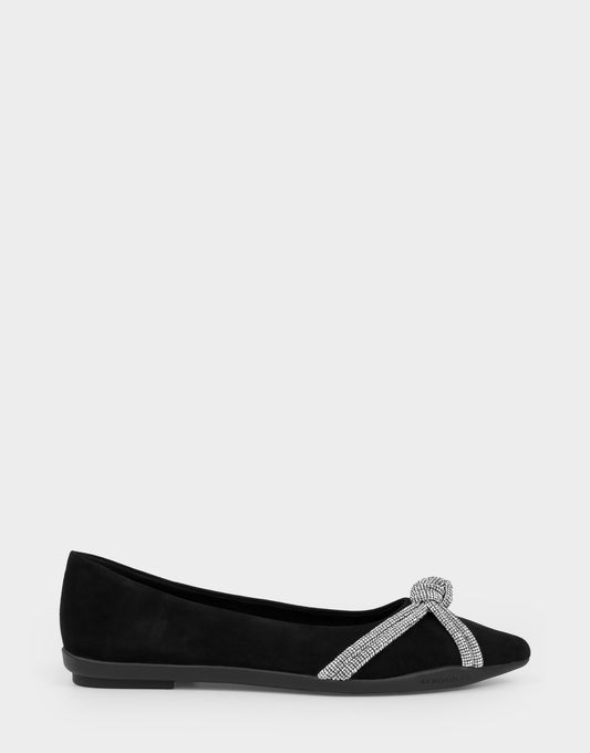 Women's Dress Flat in Black Suede | Aerosoles Shoes