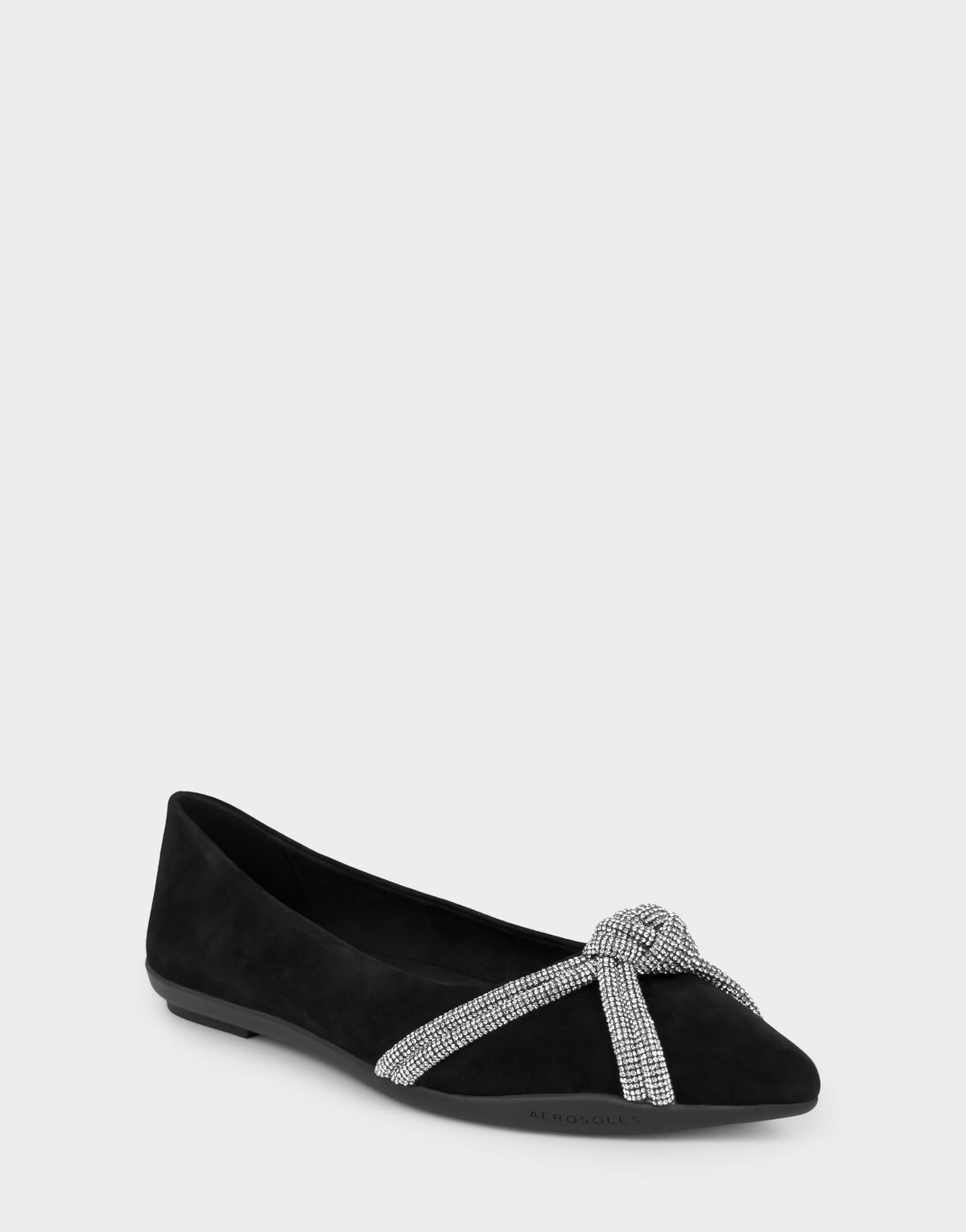 Women's Dress Flat in Black Suede | Aerosoles Shoes