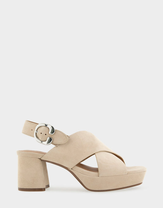 Women's Platform Sandal in Stone Suede | Aerosoles Shoes