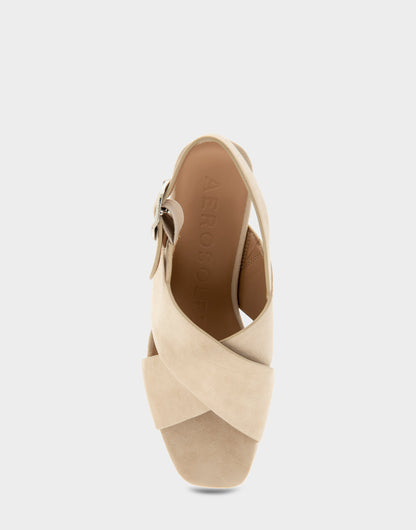 Women's Platform Sandal in Stone Suede | Aerosoles Shoes