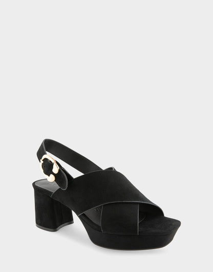 Women's Platform Sandal in Black Suede | Aerosoles Shoes