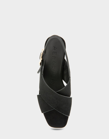 Women's Platform Sandal in Black Suede | Aerosoles Shoes