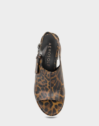 Women's Platform Sandal in Leopard Print Faux Leather | Aerosoles Shoes