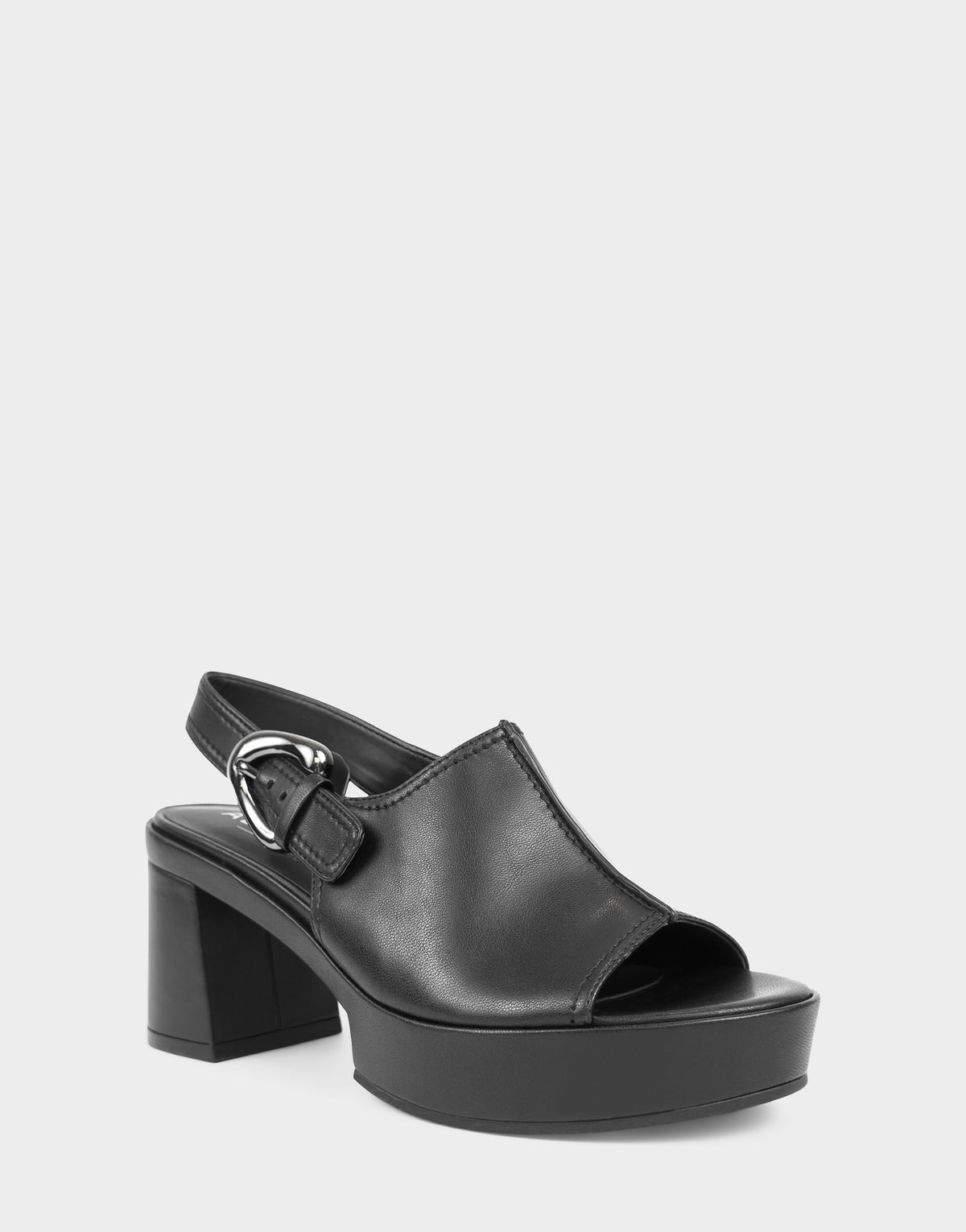 Women's Platform Sandal in Black Stretch Faux Leather | Aerosoles Shoes