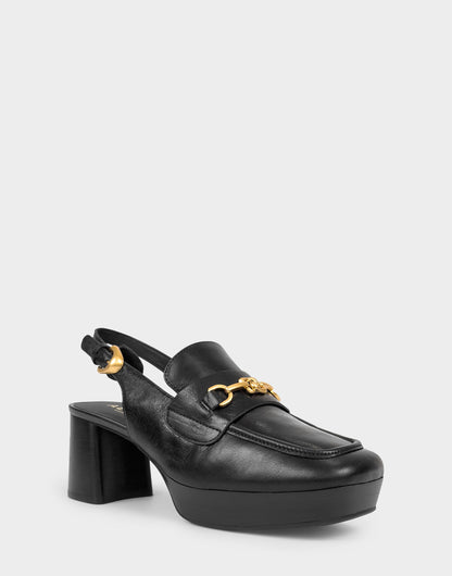 Women's Slingback Platform in Black Leather | Aerosoles Shoes