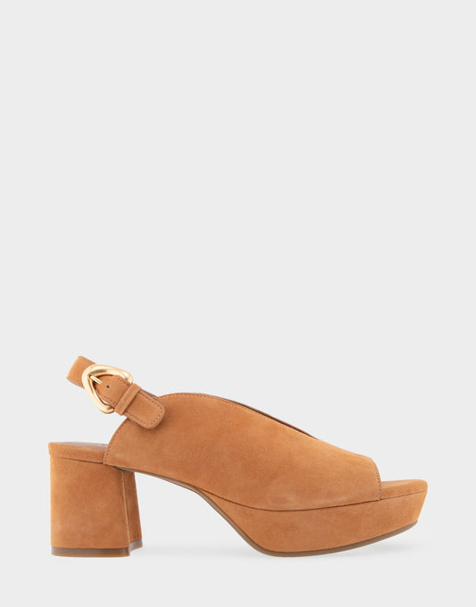 Cornelia Tan Suede Peep Toe Platform Sandal | Aerosoles Shoes