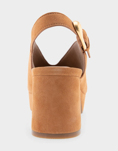 Cornelia Tan Suede Peep Toe Platform Sandal | Aerosoles Shoes