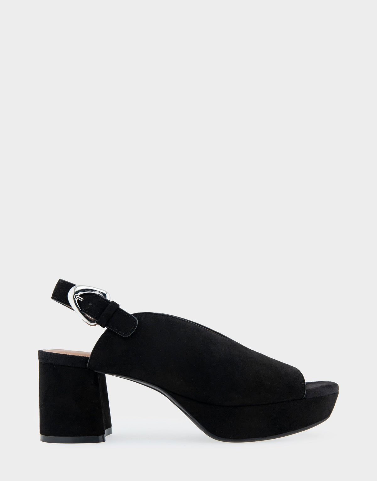 Cornelia Black Suede Peep Toe Platform Sandal | Aerosoles Shoes