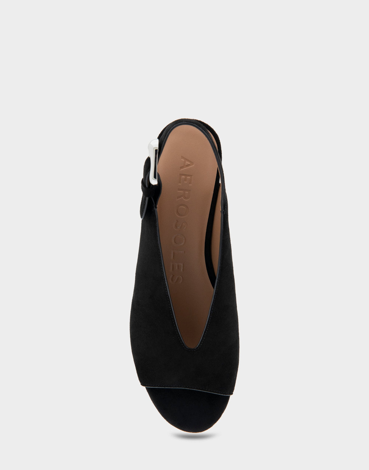 Cornelia Black Suede Peep Toe Platform Sandal | Aerosoles Shoes