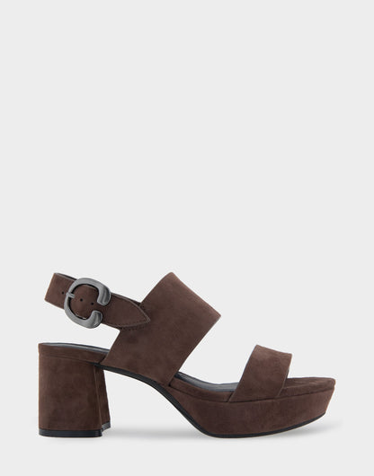 Comfortable Women's Platform Sandal in Brown Genuine Suede | Aerosoles Shoes
