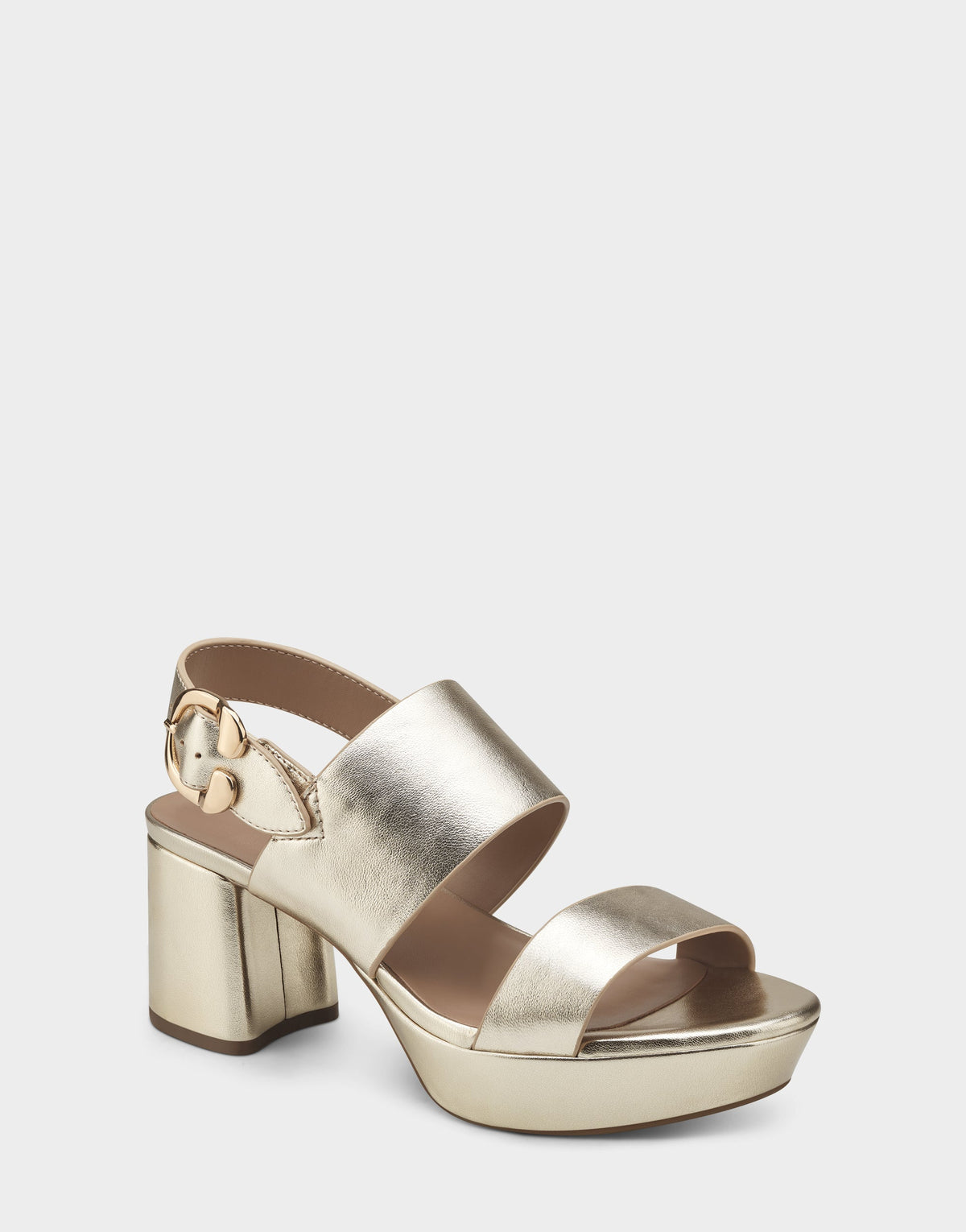 Comfortable Women's Platform Sandal in Gold Metallic Leather | Aerosoles Shoes