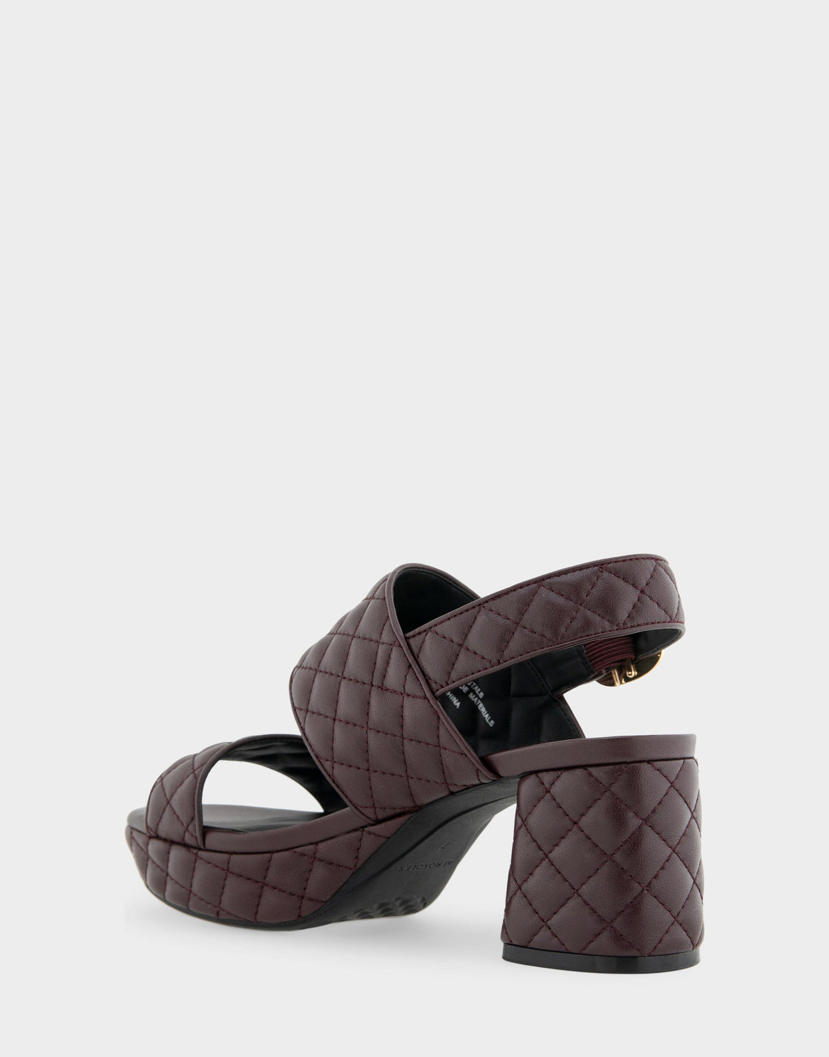 Comfortable Women's Platform Sandal in Deep Aubergine Quilted Leather Leather | Aerosoles Shoes