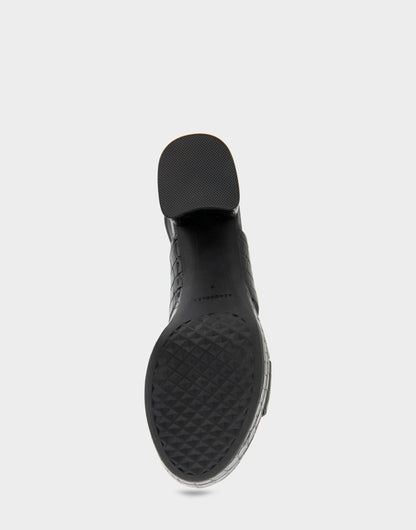 Comfortable Women's Platform Sandal in Black Jelly Croco Black Croco Faux Leather | Aerosoles Shoes