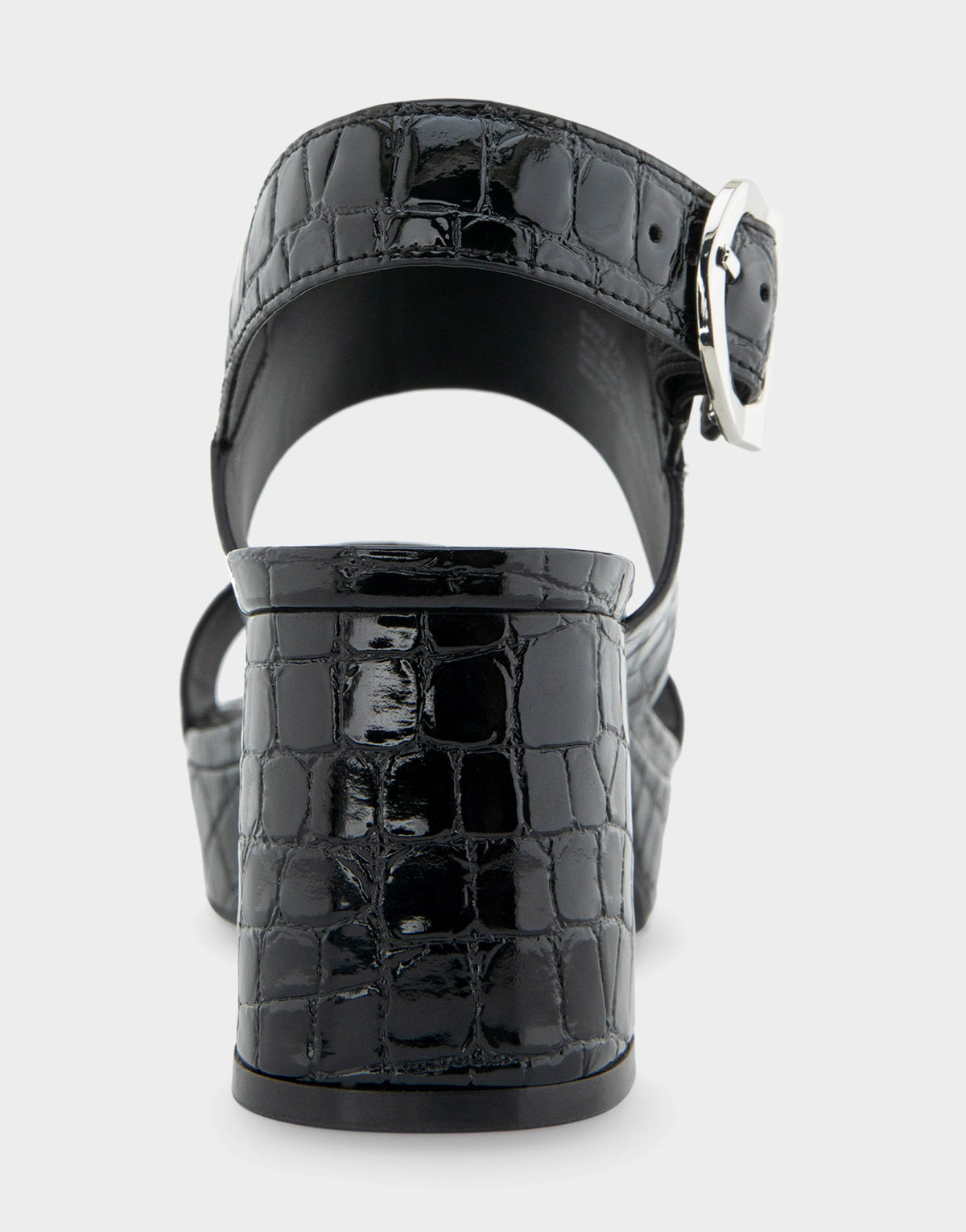 Comfortable Women's Platform Sandal in Black Jelly Croco Black Croco Faux Leather | Aerosoles Shoes
