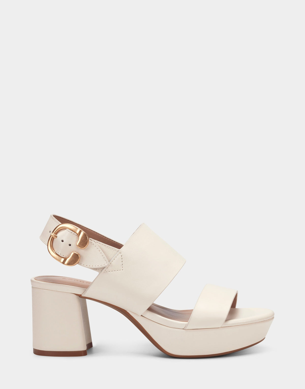 Comfortable Women's Platform Sandal in Eggshell Leather | Aerosoles Shoes