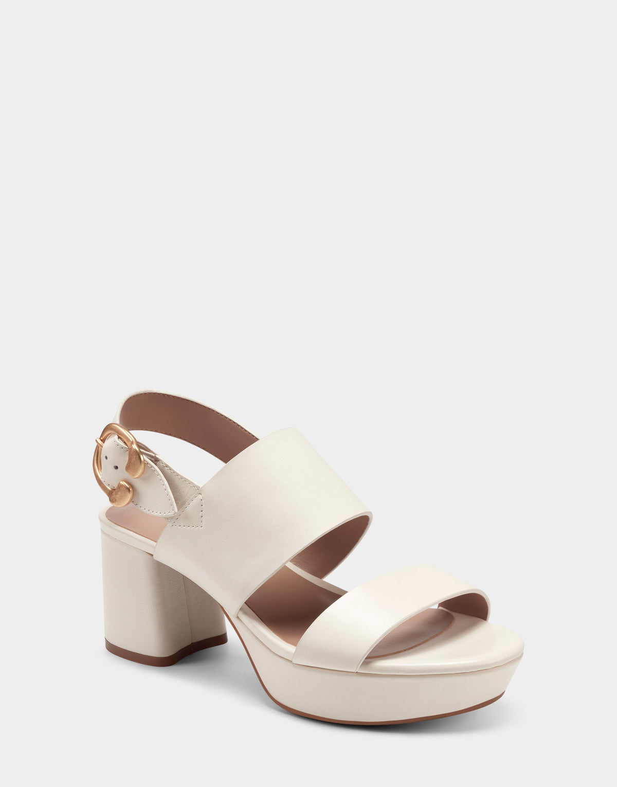 Comfortable Women's Platform Sandal in Eggshell Leather | Aerosoles Shoes