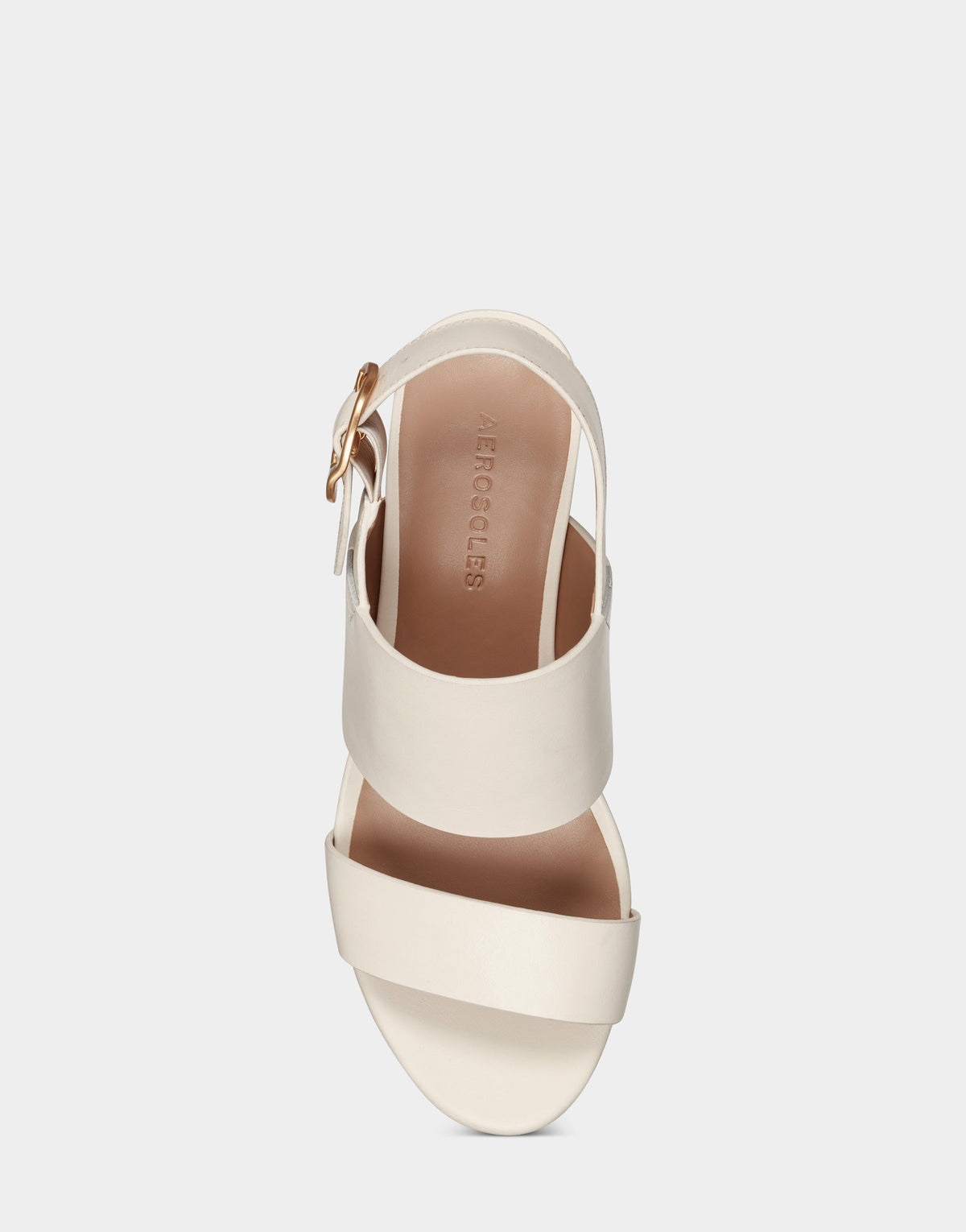 Comfortable Women's Platform Sandal in Eggshell Leather | Aerosoles Shoes