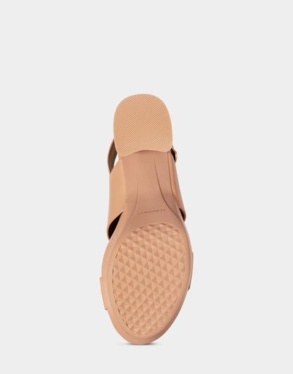 Comfortable Women's Platform Sandal in Nude Leather | Aerosoles Shoes