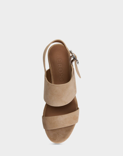 Comfortable Women's Platform Sandal In Cipria Suede | Aerosoles Shoes
