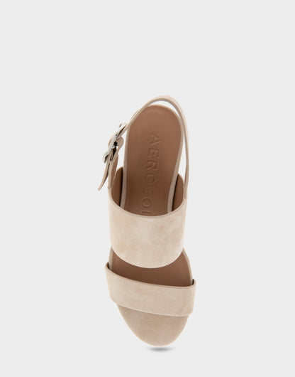 Comfortable Women's Platform Sandals in Stone Suede | Aerosoles Shoes