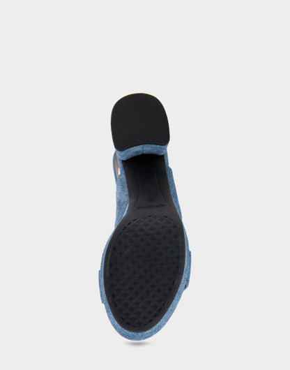 Comfortable Women's Platform Sandals in Blue Denim Suede | Aerosoles Shoes