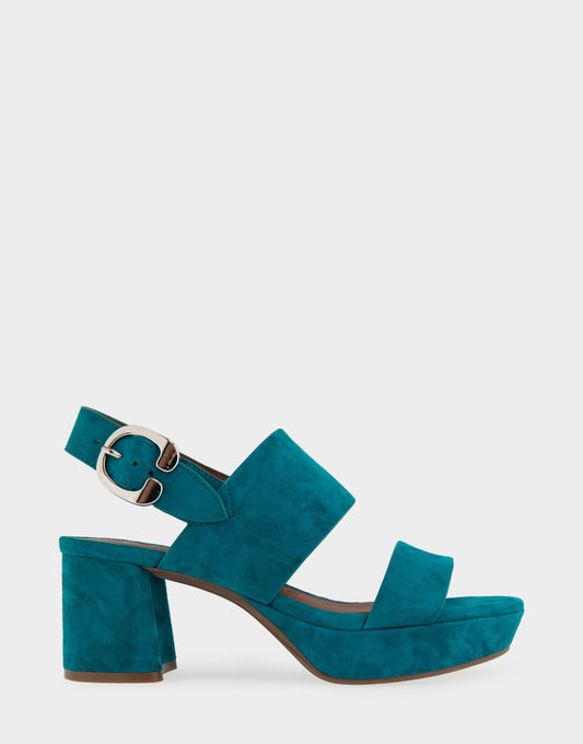 Comfortable Women's Platform Sandals in Teal Suede | Aerosoles Shoes