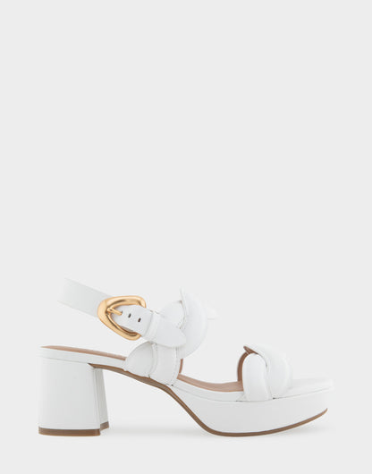 Comfortable Women's Platform Sandals in White Leather | Aerosoles Shoes