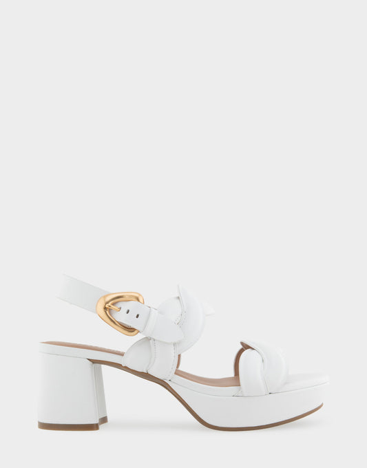 Comfortable Women's Platform Sandals in White Leather | Aerosoles Shoes