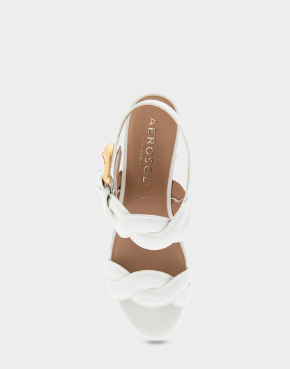 Comfortable Women's Platform Sandals in White Leather | Aerosoles Shoes