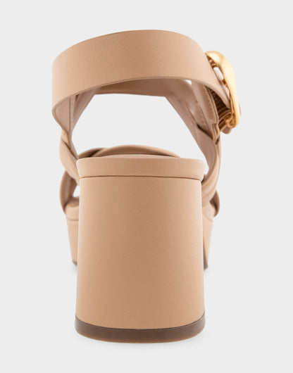 Comfortable Women's Platform Sandals in Beige Bisque Leather | Aerosoles Shoes
