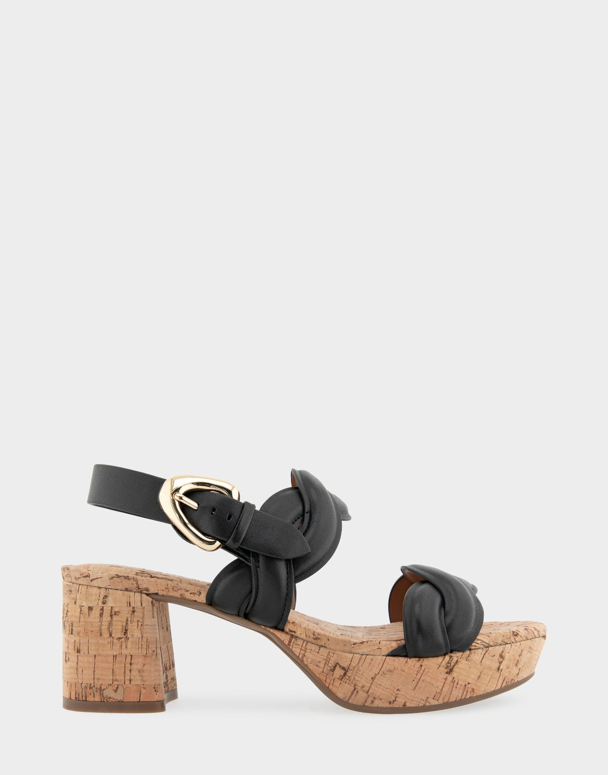 Comfortable Women's Platform Sandals in Black Leather/raffia | Aerosoles Shoes