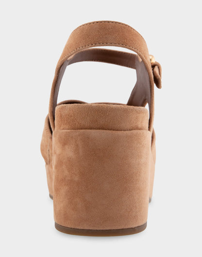 Comfortable Women's Platform Sandals in Tan Suede | Aerosoles Shoes