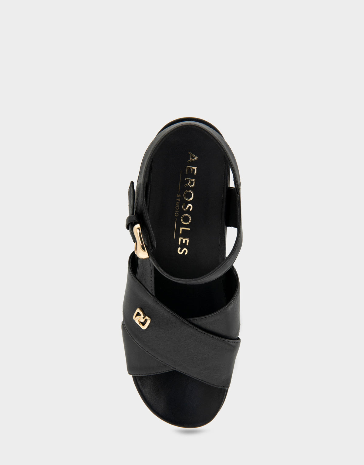 Comfortable Women's Platform Sandals in Black Leather | Aerosoles Shoes