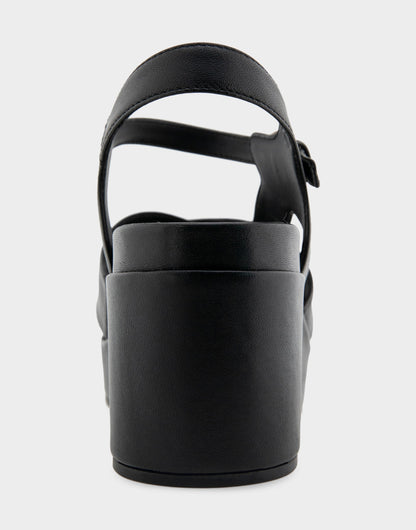 Comfortable Women's Platform Sandals in Black Leather | Aerosoles Shoes