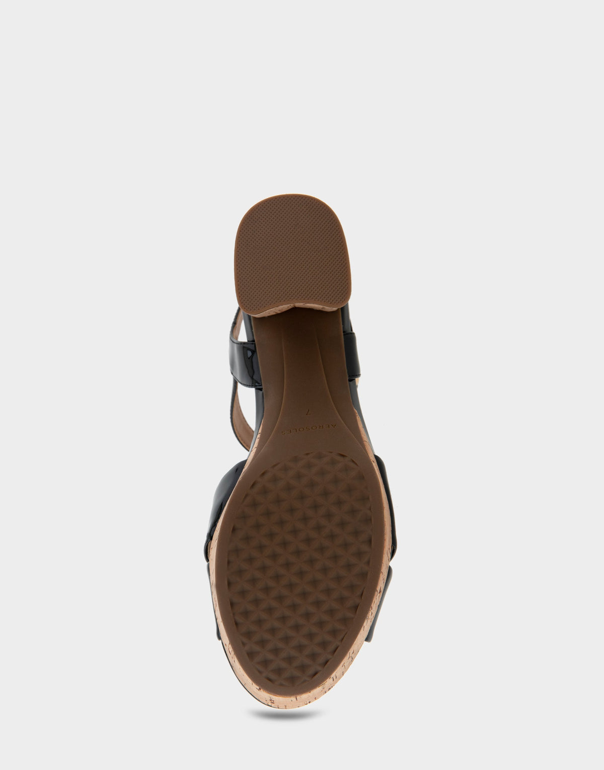 Comfortable Women's Crisscross Platform Sandal in Black Patent Faux Leather | Aerosoles Shoes