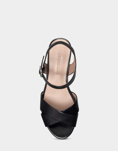 Comfortable Women's Sandal in Black Genuine Leather | Aerosoles Shoes