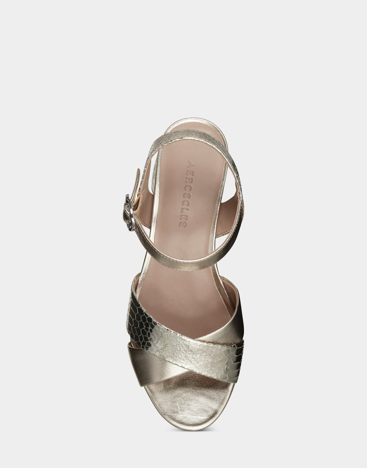 Comfortable Women's Sandal in Gold Genuine Leather | Aerosoles Shoes